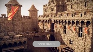 دانلود مدل سه بعدی قلعه قرون وسطایی