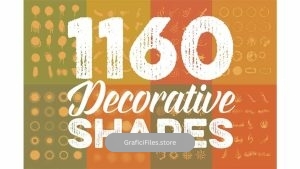 دانلود فایل لایه باز اشکال تزئینی Megabundle: 1160 Decorative Shapes