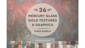 دانلود تکسچر گرافیکی شیشه ایی و طلایی Mercury Glass & Gold Graphics