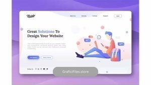 دانلود قالب لایه باز قهرمان مدرن Modern Hero Header Design Template