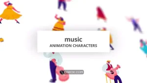 پروژه افترافکت موشن گرافیک موزیک Music – Character Set