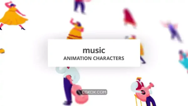 پروژه افترافکت موشن گرافیک موزیک Music – Character Set
