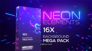 دانلود بک گراند موشن گرافیک المان نئون Neon Elements Background Pack