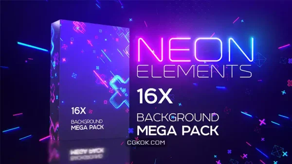 دانلود بک گراند موشن گرافیک المان نئون Neon Elements Background Pack