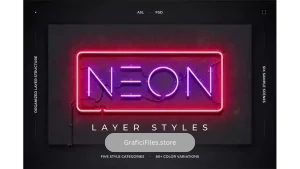 دانلود استایل متن نئون Neon Layer Styles