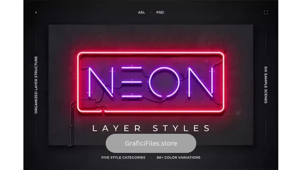 دانلود استایل متن نئون Neon Layer Styles