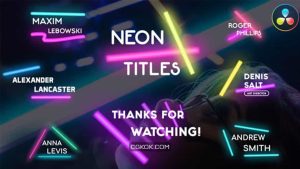 پروژه داوینچی ریزالو تایتل نئونی Neon Lights Titles | DaVinci Resolve