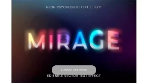 دانلود افکت متن تایپوگرافی توهم نئون Neon psychedelic typography text effect