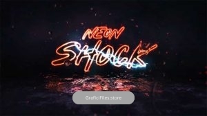 پروژه افترافکت نمایش لوگو با تایتل نئونی Neon Shock Title/Logo Reveal
