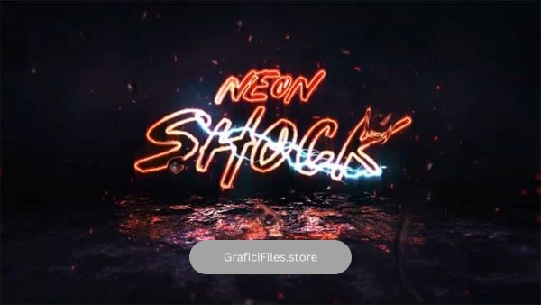 پروژه افترافکت نمایش لوگو با تایتل نئونی Neon Shock Title/Logo Reveal
