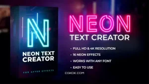دانلود پریست افترافکت ساخت متن نئونی Neon Text Creator