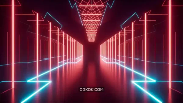 دانلود بک گراند موشن گرافیک تونل نئون Neon Tunnel