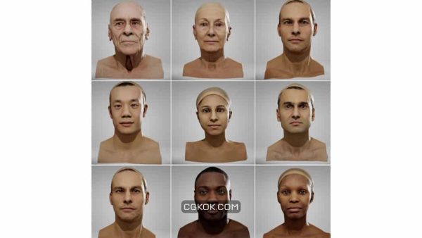 دانلود مدل سه بعدی کاراکتر انسان Neutral Heads Pack 01