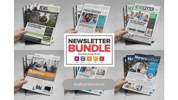 دانلود قالب ایندیزاین روزنامه Newsletter Design Bundle – 6 in One