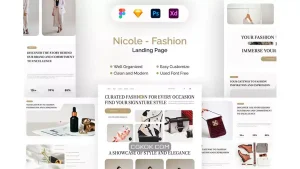 دانلود طرح لایه باز لندینگ پیج فشن Nicole – Fashion Landing Page