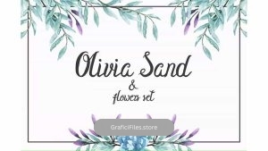 دانلود فونت انگلیسی Olivia Sand Typeface & Flowers set