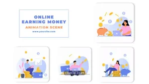 پروژه افترافکت موشن گرافیک کسب درآمد آنلاین Online Earning Money Animation After Effects Template