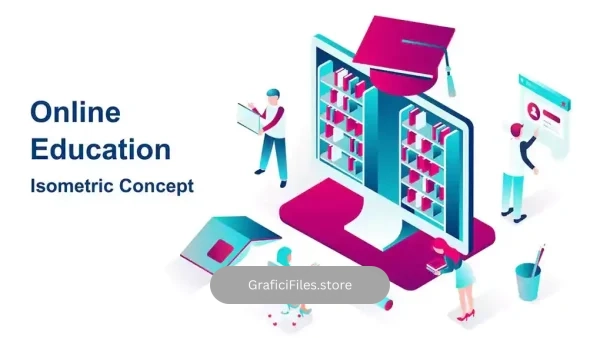 پروژه افترافکت موشن گرافیک آموزش آنلاین Online Education – Isometric Concept