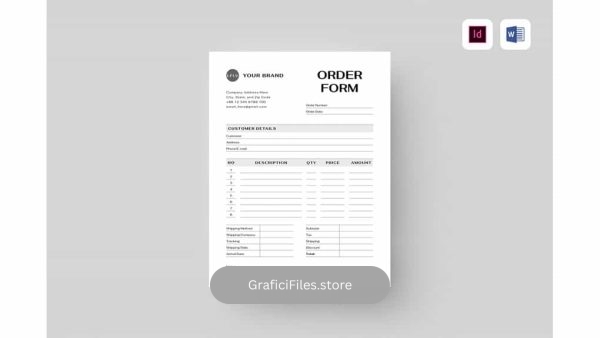 دانلود قالب آماده ورد فرم سفارش Order Form | MS Word & Indesign
