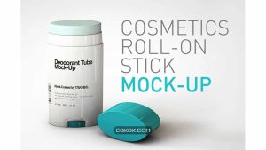 دانلود موکاپ بالم لب Oval Lip Balm Tube | Stick Mock-Up