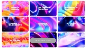 دانلود بک گراند موشن گرافیک شکل جریان روشن Pack Of Bright Flowing Shape Backgrounds