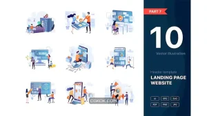 دانلود طرح وکتور لندینگ پیج Website Illustrations Set Part 7