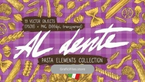 دانلود وکتور پاستا Pasta Elements Collection