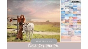 دانلود بک گراند آسمان پاستلی Pastel sky overlays