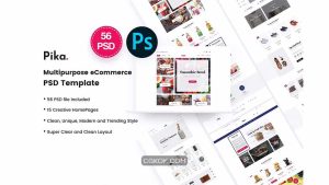 دانلود قالب لایه باز تجارت الکترونیک Pika – Multi Concept eCommerce PSD Template