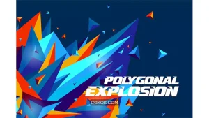 دانلود وکتور بک گراند انفجار چند ضلعی Polygonal Explosion Backgrounds
