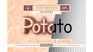 دانلود افکت متن Potato – Editable Text Effect, Font Style