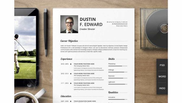 دانلود قالب آماده ایندیزاین رزومه Premium Resume CV Template Set