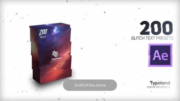 مجموعه 200 پریست آماده مخصوص متن در افترافکت – 200 Glitch Text Animation pack