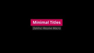 پروژه آماده تایتل مینیمال برای داوینچی ریزالو – Minimal Titles