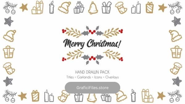 پروژه آماده کریسمس برای داوینچی ریزالو – Merry Christmas. Hand Drawn Pack