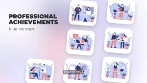 پروژه افترافکت موشن گرافیک دستاوردهای حرفه ای Professional Achievements – Blue Concept