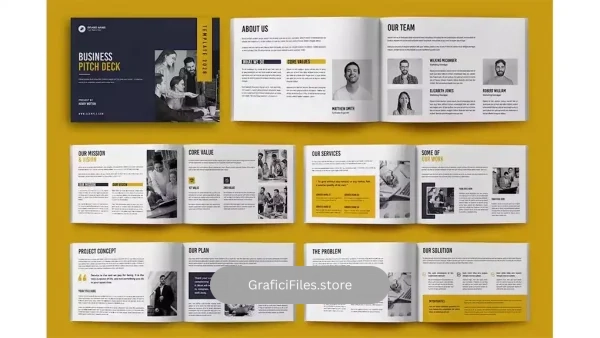 دانلود قالب ایندیزاین بروشور Project Pitch Deck Brochure Template