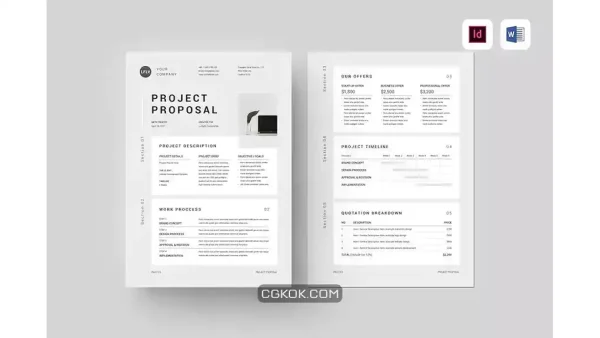 دانلود قالب ایندیزاین پروپوزال Proposal | MS Word & Indesign 2