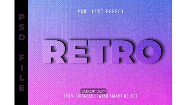 دانلود افکت متن رترو Psd Text Effect – Retro Style