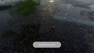 دانلود بک گراند موشن گرافیک قطرات باران روی سنگفرش شهر Raindrops On City Pavement
