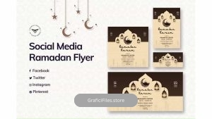 دانلود طرح لایه باز پست ماه رمضان شبکه اجتماعی Ramadan Social Media Template