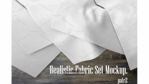 دانلود موکاپ پارچه Realistic Fabric Set MockUp 2