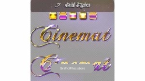 اکشن افکت متن طلایی برای فتوشاپ – Realistic Gold Cinematic Text Effect 4