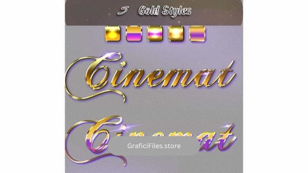 اکشن افکت متن طلایی برای فتوشاپ – Realistic Gold Cinematic Text Effect 4