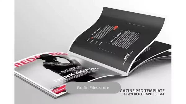 دانلود طرح لایه باز مجله Realistic Magazine PSD Template