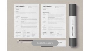 دانلود قالب آماده ایندیزاین رزومه Resume Amber