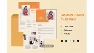 دانلود قالب آماده ورد رزومه طراح مد Resume Word