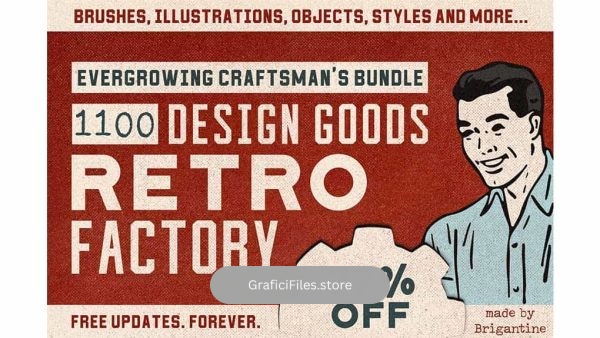 دانلود براش بافت قدیمی Retro Factory Bundle