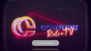 لوگو موشن پریمیر تلویزیون قدیمی Retro TV Logo