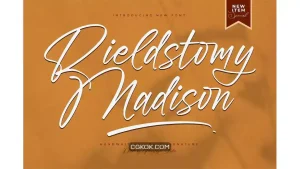 دانلود فونت انگلیسی به سبک امضا Rieldstomy Madison Handwritten Brush Signature